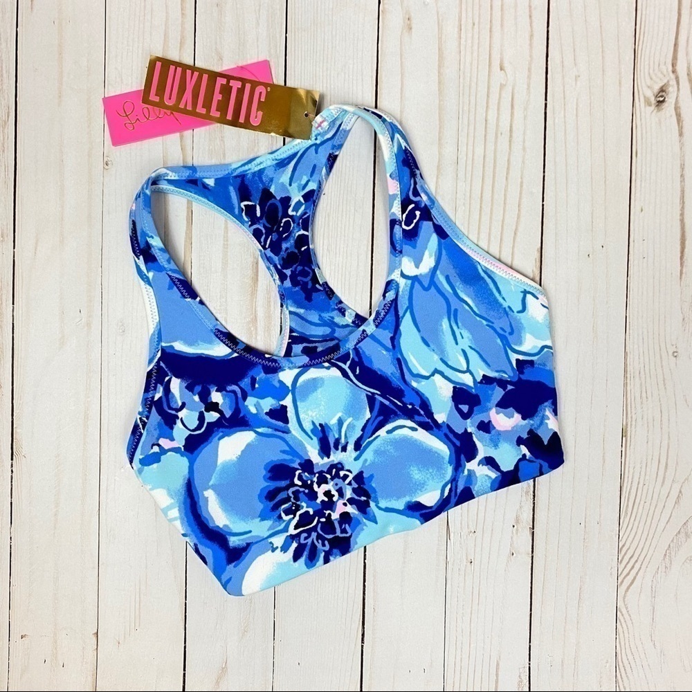 Lilly Pulitzer Jaydea Sports Bra Coastal Blue Size XXS